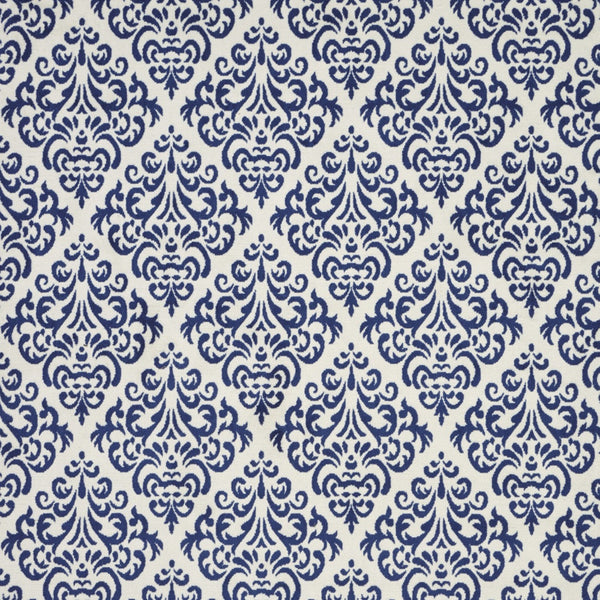 Homeroots 6' X 9' Blue And White Damask Power Loom Area Rug  Polypropylene 545349