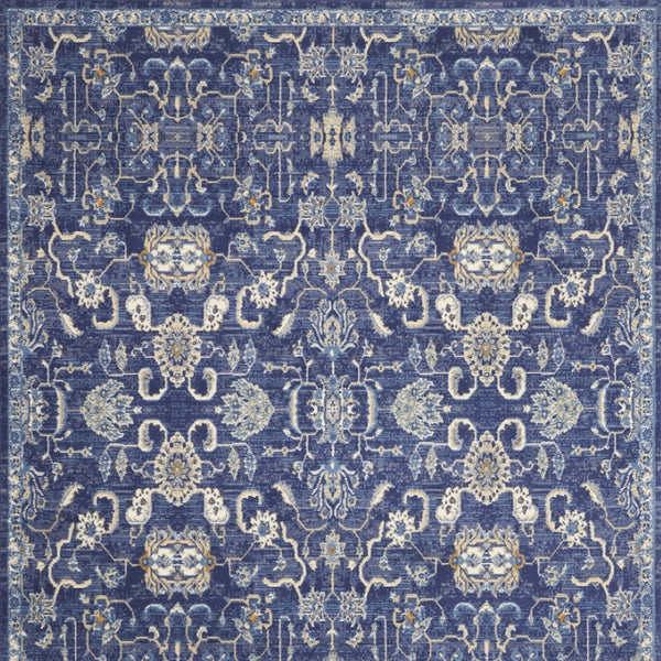 HomeRoots 7' Elegant Blue and Beige Floral Power Loom Area Rug - Classic Design for Timeless Home Style 7' X 10' 545354
