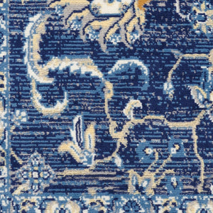 HomeRoots 7' Elegant Blue and Beige Floral Power Loom Area Rug - Classic Design for Timeless Home Style 7' X 10' 545354