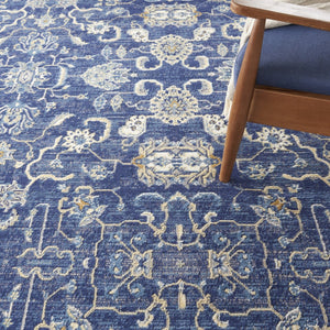 HomeRoots 7' Elegant Blue and Beige Floral Power Loom Area Rug - Classic Design for Timeless Home Style 7' X 10' 545354
