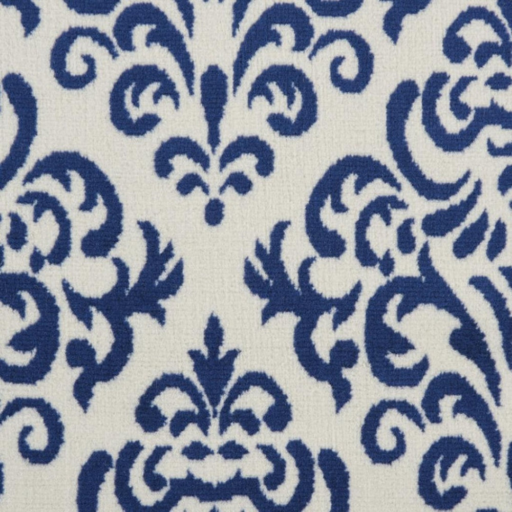 HomeRoots 8' Blue and White Damask Area Rug - Timeless Elegance for Your Living Room or Bedroom Décor 8' X 10' 545356