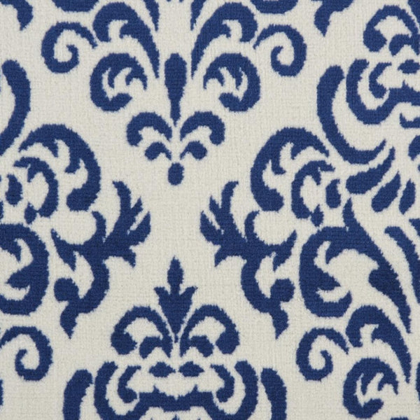 HomeRoots 8' Blue and White Damask Area Rug - Timeless Elegance for Your Living Room or Bedroom Décor 8' X 10' 545356