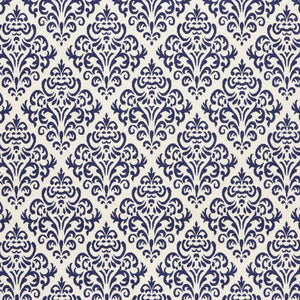 Homeroots 8' X 10' Blue And White Damask Power Loom Area Rug  Polypropylene 545356