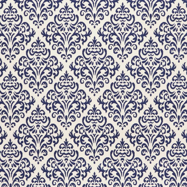 Homeroots 8' X 10' Blue And White Damask Power Loom Area Rug  Polypropylene 545356