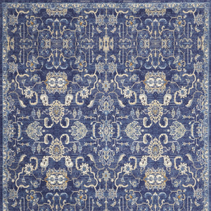 Homeroots 8' X 10' Blue And Beige Floral Power Loom Area Rug  Polypropylene 545357