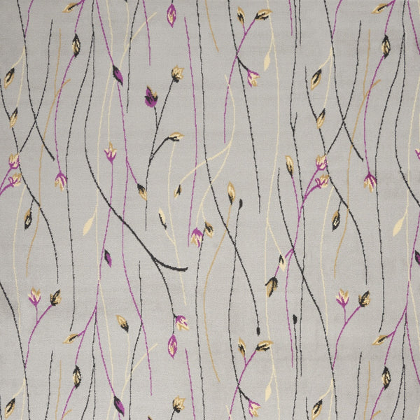 Homeroots 5' X 7' Gray And Pink Floral Power Loom Area Rug  Polypropylene 545363