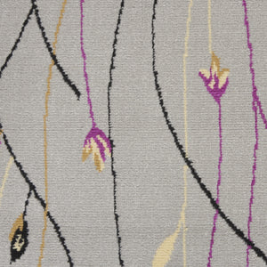 Homeroots 6' X 9' Gray And Pink Floral Power Loom Area Rug  Polypropylene 545365