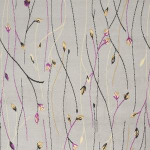 Homeroots 6' X 9' Gray And Pink Floral Power Loom Area Rug  Polypropylene 545365