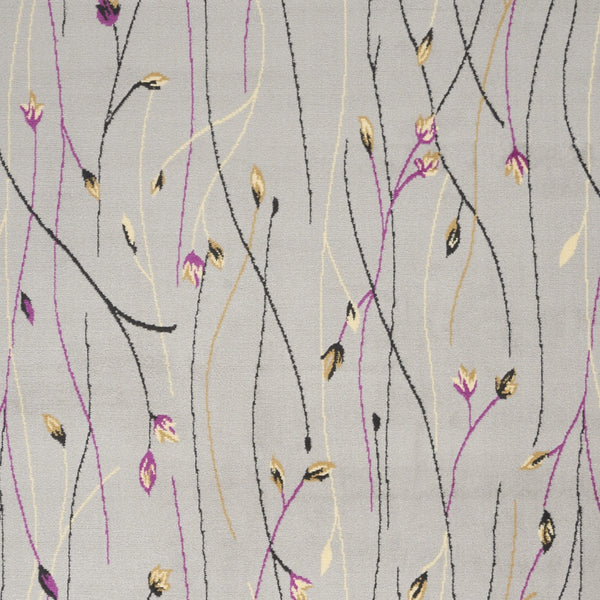 Homeroots 6' X 9' Gray And Pink Floral Power Loom Area Rug  Polypropylene 545365