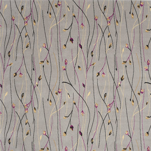 Homeroots 7' X 10' Gray And Pink Floral Power Loom Area Rug  Polypropylene 545367