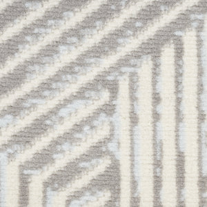 Homeroots 5' X 7' Gray And Ivory Geometric Power Loom Area Rug  Polypropylene 545380