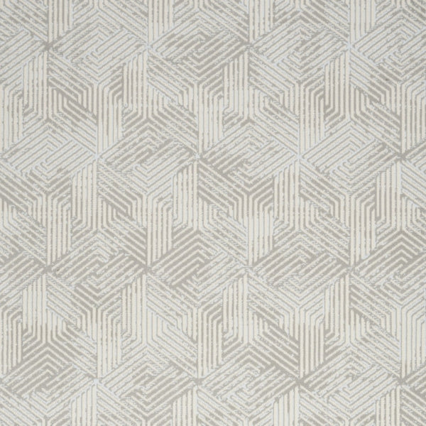 Homeroots 5' X 7' Gray And Ivory Geometric Power Loom Area Rug  Polypropylene 545380