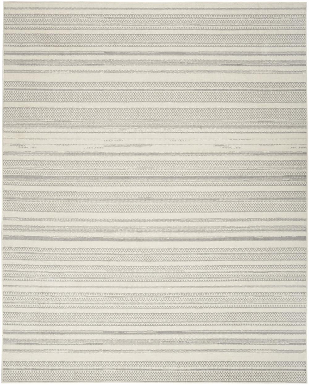 Homeroots 5' X 7' Gray And Ivory Striped Power Loom Distressed Area Rug  Polypropylene 545382
