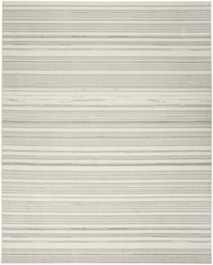 Homeroots 5' X 7' Gray And Ivory Striped Power Loom Distressed Area Rug  Polypropylene 545382