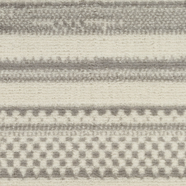 Homeroots 5' X 7' Gray And Ivory Striped Power Loom Distressed Area Rug  Polypropylene 545382
