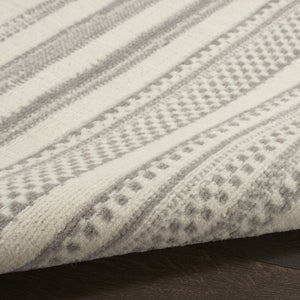 HomeRoots 8' Gray and Ivory Striped Area Rug – Elegant Power Loom Design for Timeless Style and Durability 8' X 10' 545383