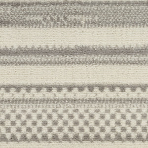 Homeroots 8' X 10' Gray And Ivory Striped Power Loom Area Rug  Polypropylene 545383