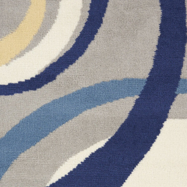 HomeRoots 8' Gray and Ivory Geometric Area Rug - Modern Power Loom Design for Stylish Living Spaces and Comfort 8' X 10' 545386