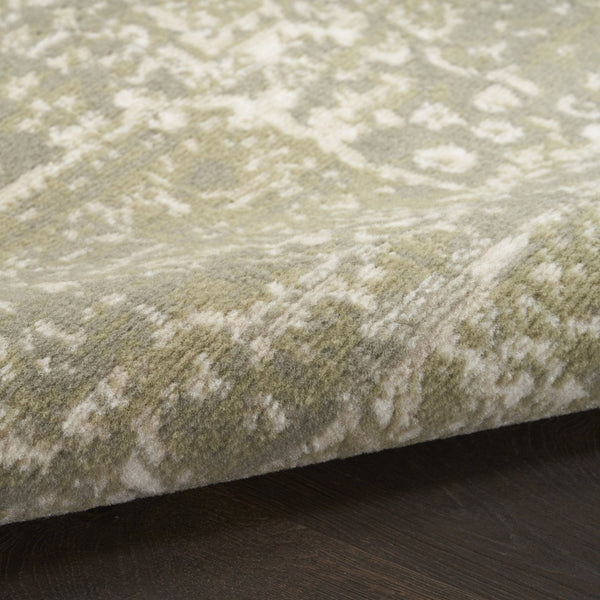 HomeRoots 8' Elegant Green and Ivory Medallion Area Rug - Timeless Power Loom Design for Any Space 8' X 10' 545395