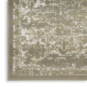 HomeRoots 8' Elegant Green and Ivory Medallion Area Rug - Timeless Power Loom Design for Any Space 8' X 10' 545395