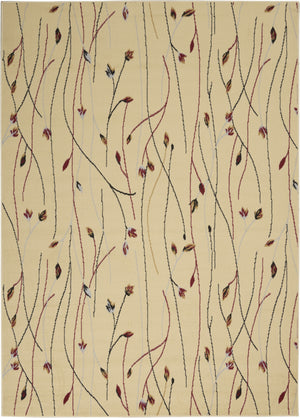 Homeroots 5' X 7' Red And Ivory Floral Power Loom Area Rug  Polypropylene 545397