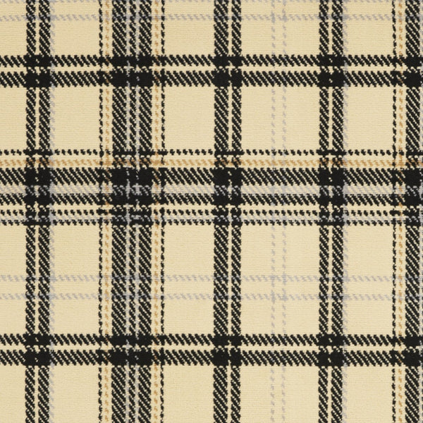 Homeroots 5' X 7' Beige And Black Plaid Power Loom Area Rug  Polypropylene 545399