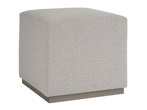 Lexington Colby Upholstered Ottoman Handcrafted Coastal Accent with Driftwood Finish for Living Rooms 5454-45-46