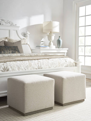 Lexington Colby Upholstered Ottoman Handcrafted Coastal Accent with Driftwood Finish for Living Rooms 5454-45-46