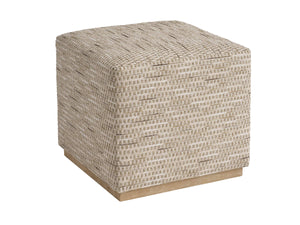 Lexington Colby Artisan Crafted Upholstered Ottoman with Weathered Oak Finish for Living Rooms 5454-45-60