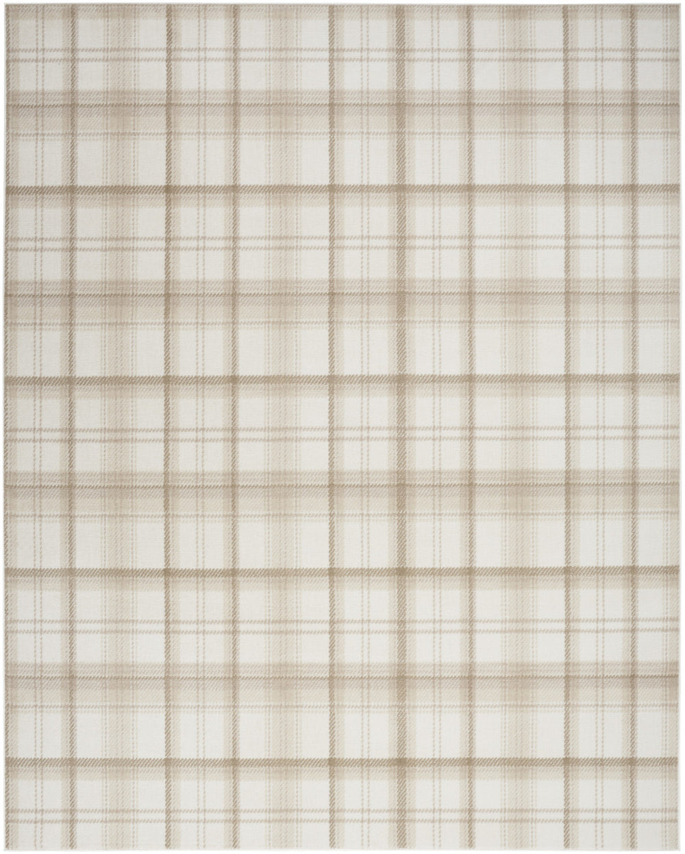 Homeroots 5' X 7' Beige And Ivory Plaid Power Loom Area Rug  Polypropylene 545406