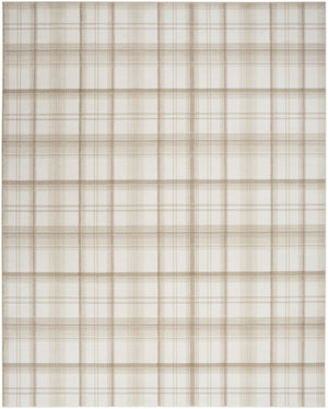 Homeroots 5' X 7' Beige And Ivory Plaid Power Loom Area Rug  Polypropylene 545406