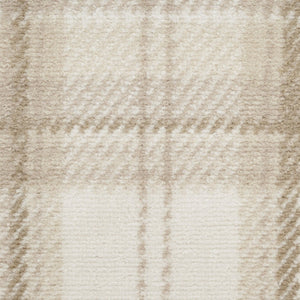 HomeRoots 8' Elegant Beige and Ivory Plaid Power Loom Area Rug for Timeless Style and Easy Maintenance 8' X 10' 545407