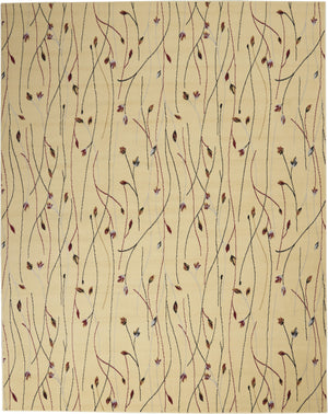 Homeroots 8' X 10' Beige And Black Floral Power Loom Area Rug  Polypropylene 545408