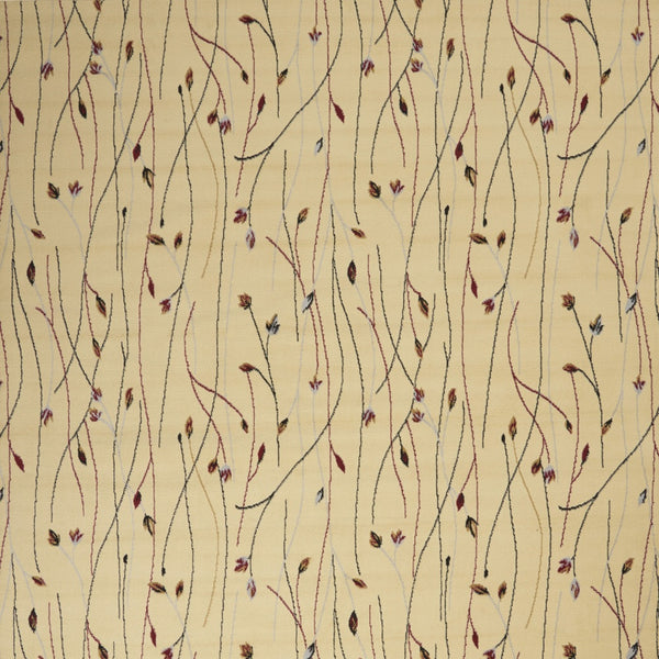 Homeroots 8' X 10' Beige And Black Floral Power Loom Area Rug  Polypropylene 545408