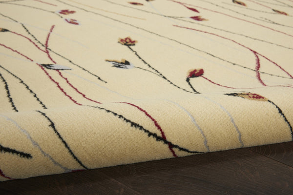 HomeRoots 8' Elegant Beige and Black Floral Power Loom Area Rug – Timeless Design for Any Living Space 8' X 10' 545408