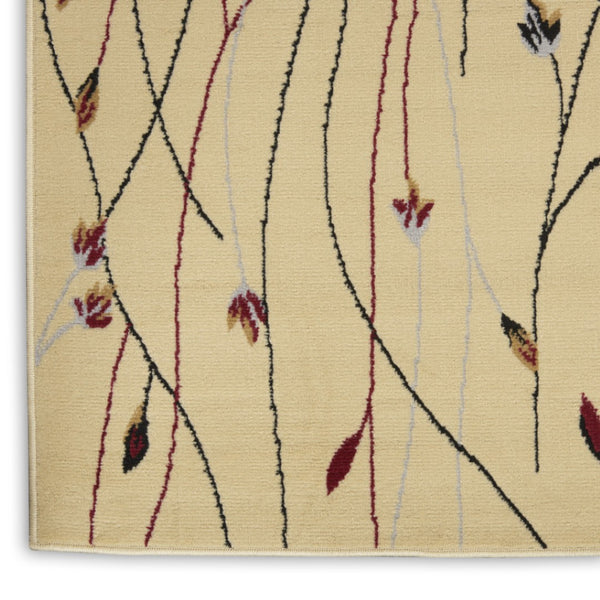 HomeRoots 8' Elegant Beige and Black Floral Power Loom Area Rug – Timeless Design for Any Living Space 8' X 10' 545408