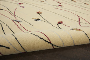 Homeroots 8' X 10' Beige And Black Floral Power Loom Area Rug  Polypropylene 545408