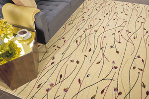 Homeroots 8' X 10' Beige And Black Floral Power Loom Area Rug  Polypropylene 545408