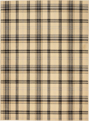 Homeroots 8' X 10' Beige And Black Plaid Power Loom Area Rug  Polypropylene 545409