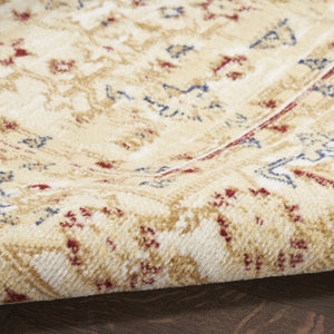 HomeRoots 8' Beige and Ivory Medallion Area Rug - Timeless Distressed Design for Elegant Home Interiors 8' X 10' 545412