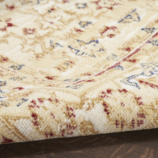 HomeRoots 8' Beige and Ivory Medallion Area Rug - Timeless Distressed Design for Elegant Home Interiors 8' X 10' 545412