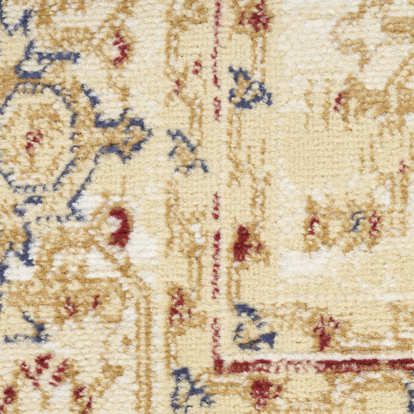 Homeroots 8' X 10' Beige And Ivory Medallion Power Loom Distressed Area Rug  Polypropylene 545412