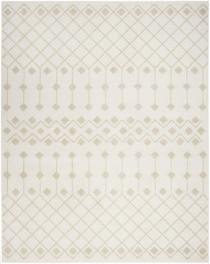 Homeroots 5' X 7' Beige And Ivory Moroccan Power Loom Area Rug  Polypropylene 545417