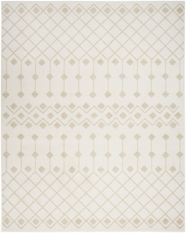 Homeroots 5' X 7' Beige And Ivory Moroccan Power Loom Area Rug  Polypropylene 545417
