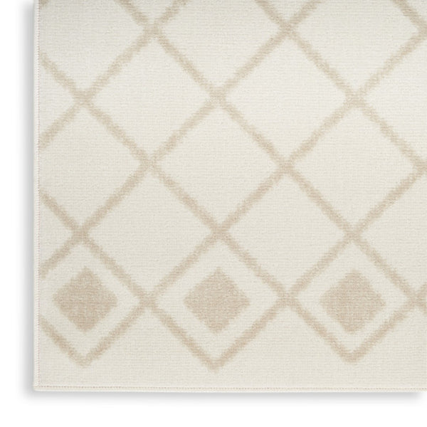 HomeRoots 8' Elegant Beige and Ivory Moroccan Area Rug - Timeless Geometric Design for Any Home Décor 8' X 10' 545418