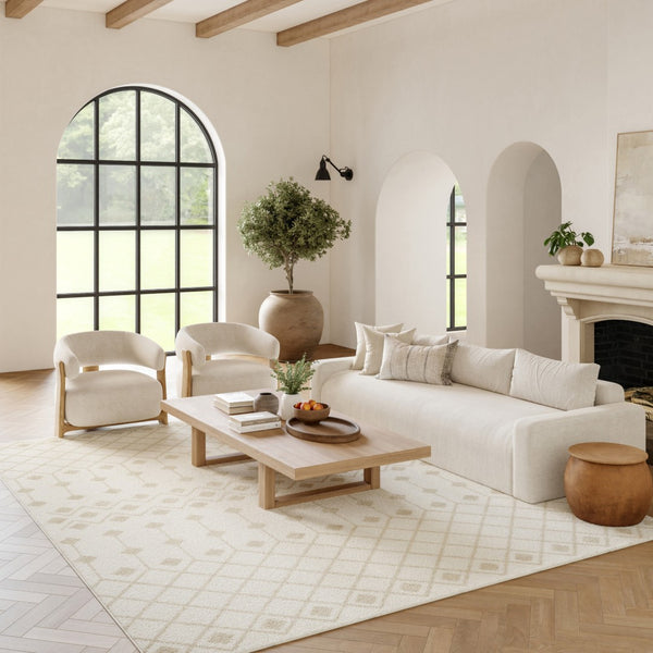 HomeRoots 8' Elegant Beige and Ivory Moroccan Area Rug - Timeless Geometric Design for Any Home Décor 8' X 10' 545418