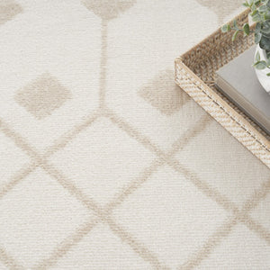 HomeRoots 8' Elegant Beige and Ivory Moroccan Area Rug - Timeless Geometric Design for Any Home Décor 8' X 10' 545418