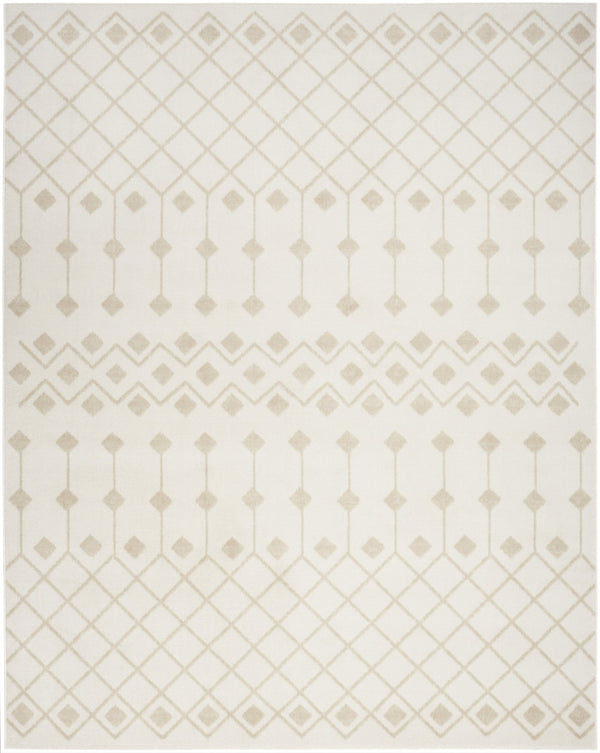 HomeRoots 8' Elegant Beige and Ivory Moroccan Area Rug - Timeless Geometric Design for Any Home Décor 8' X 10' 545418