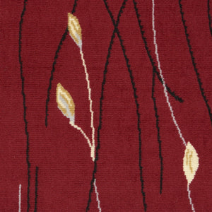 HomeRoots 8' Floral Vines Round Area Rug in Red, Black, and Ivory - Elegant, Durable Design for Any Space 7' X 10' 545426