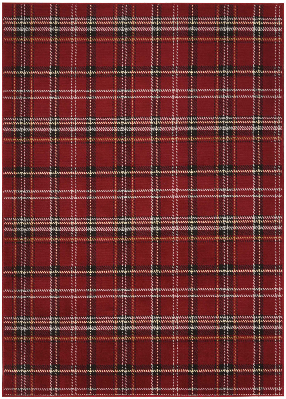 Homeroots 5' X 7' Red And Black Plaid Power Loom Area Rug  Polypropylene 545428